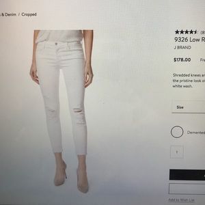 j brand cropped white ripped jeans